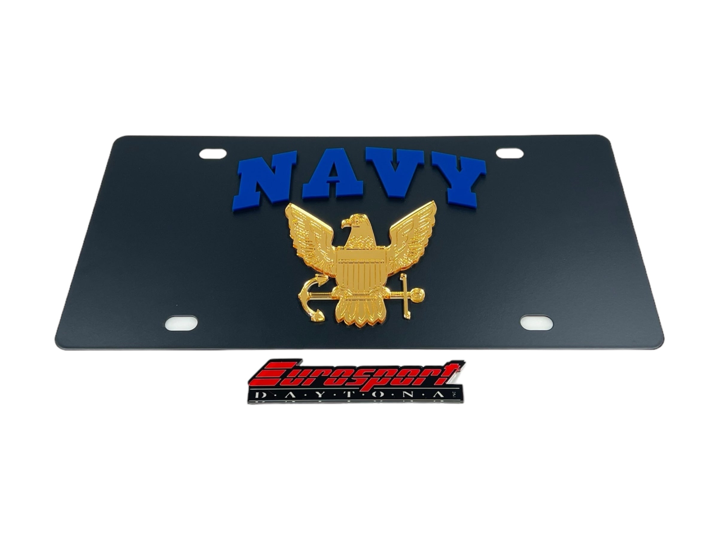 Navy Carbon Steel License Plate