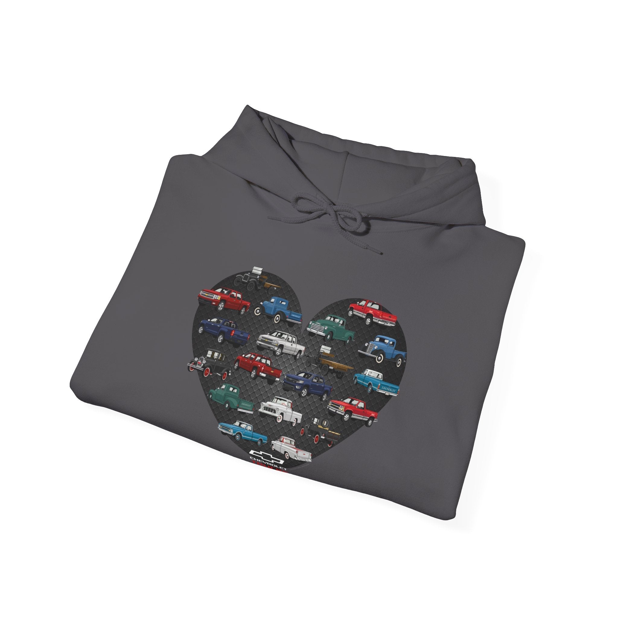 Personalized Unisex Chevy Trucks Heart Pullover Hoodie