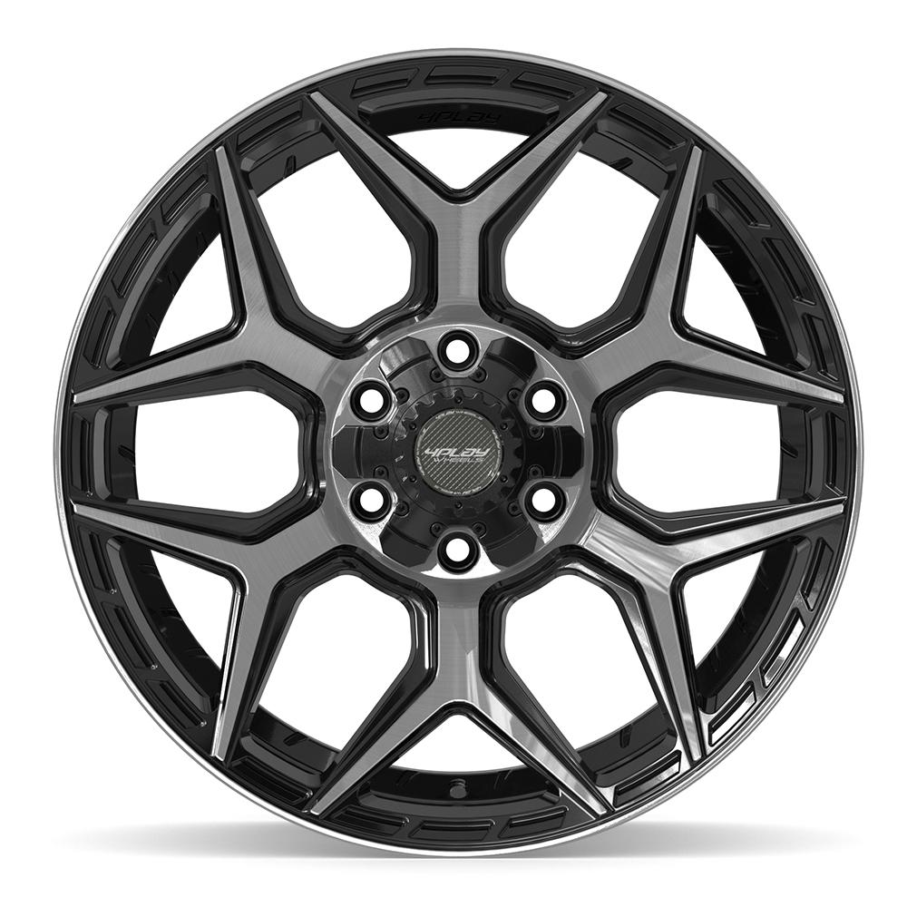 Set of 4 4Play 4P06 20x9 Gloss Black Brushed with Tinted Clear wheel, 6x135/6x139.7, 0mm offset