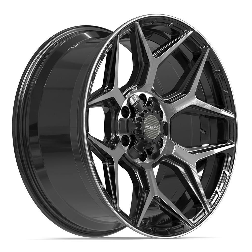 Set of 4 4Play 4P06 20x9 Gloss Black Brushed with Tinted Clear wheel, 6x135/6x139.7, 0mm offset