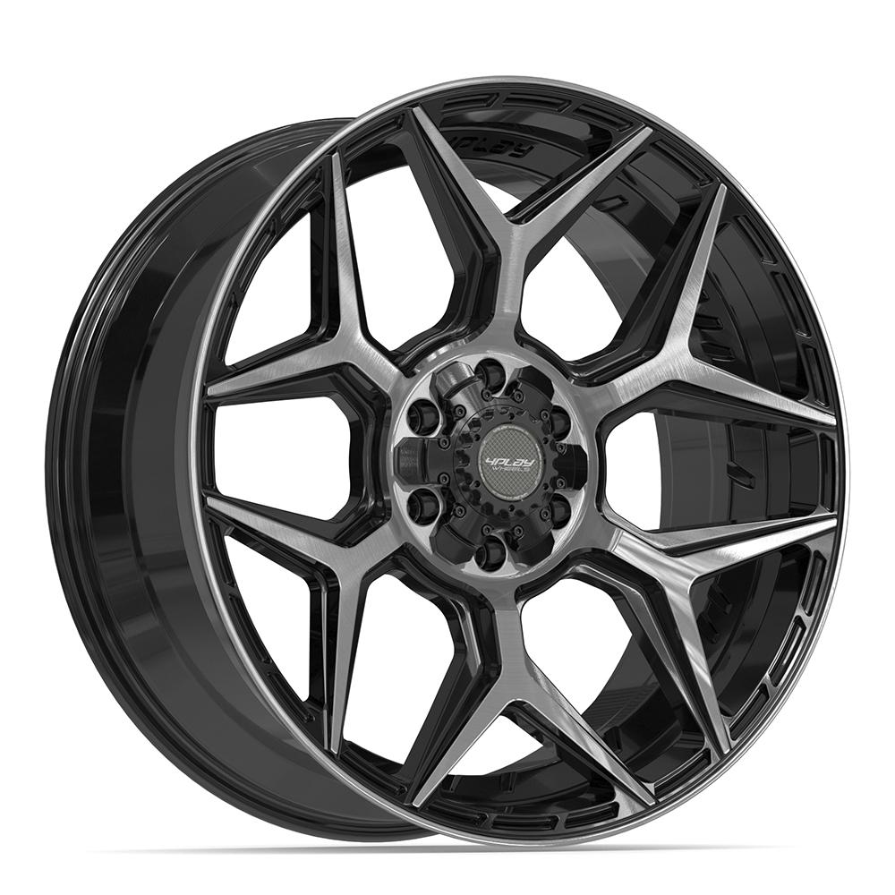Set of 4 4Play 4P06 22x9 Gloss Black Brushed with Tinted Clear wheel, 6x135/6x139.7, +12mm offset