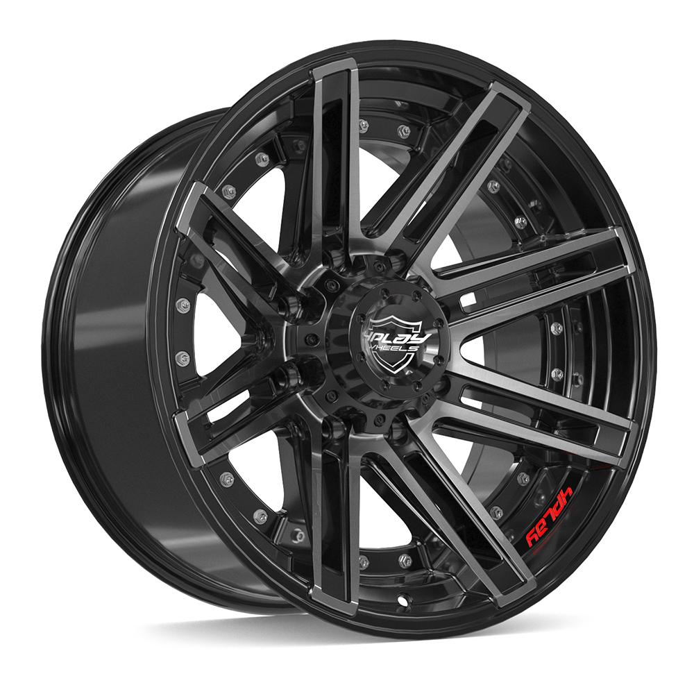 Set of 4 4Play 4P08 20x10 Gloss Black Brushed with Tinted Clear wheel, 8x170, -24mm offset