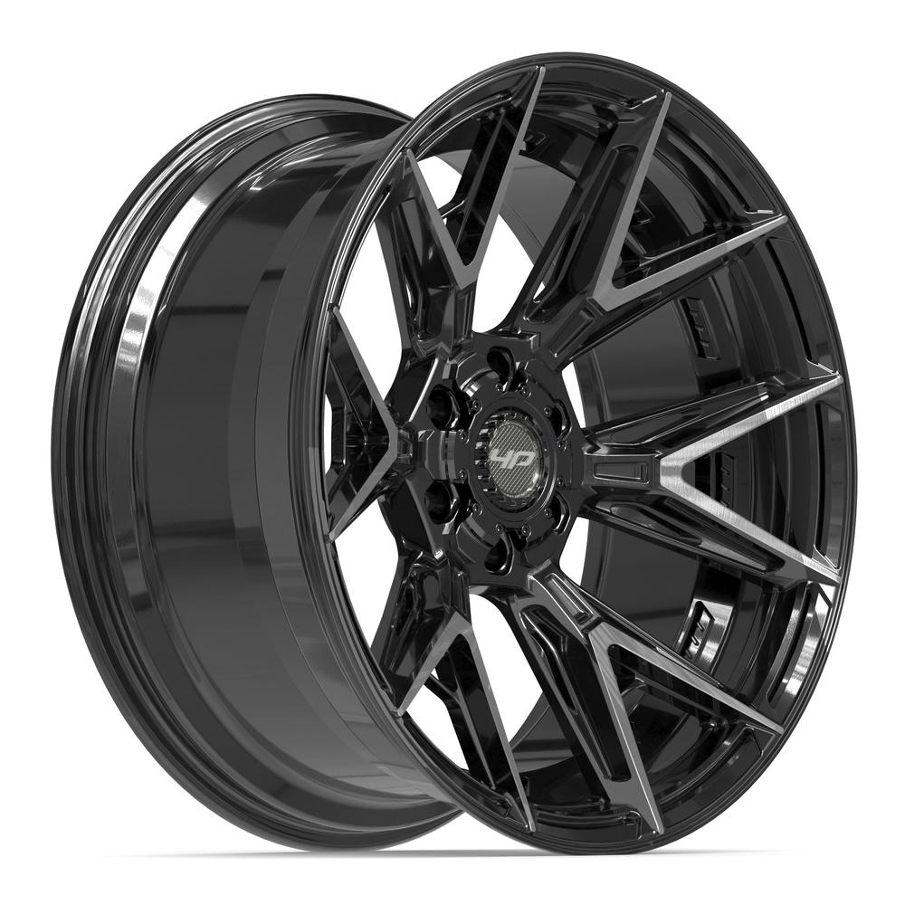 Set of 4 4Play 4P40 22x10 Gloss Black Brushed with Tinted Clear wheel, 6x135/6x139.7, -18mm offset