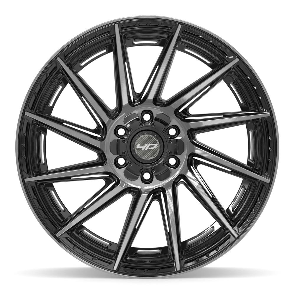Set of 4 4Play 4P42 22x10 Gloss Black Brushed with Tinted Clear wheel, 6x135/6x139.7, -18mm offset