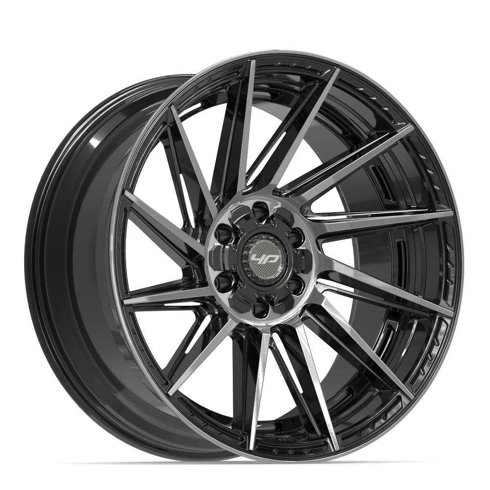 Set of 4 4Play 4P42 22x10 Gloss Black Brushed with Tinted Clear wheel, 6x135/6x139.7, -18mm offset