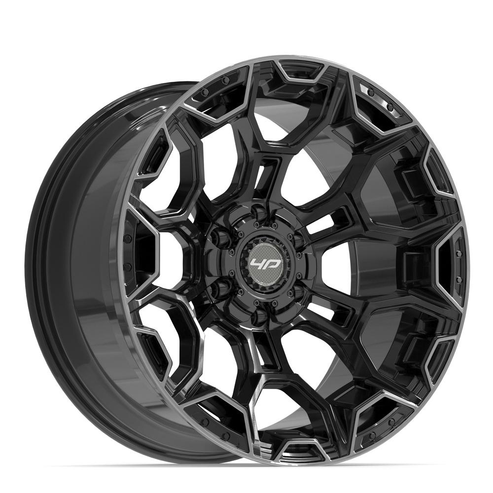 Set of 4 4Play 4P43 20x10 Gloss Black Brushed with Tinted Clear wheel, 6x135/6x139.7, -18mm offset