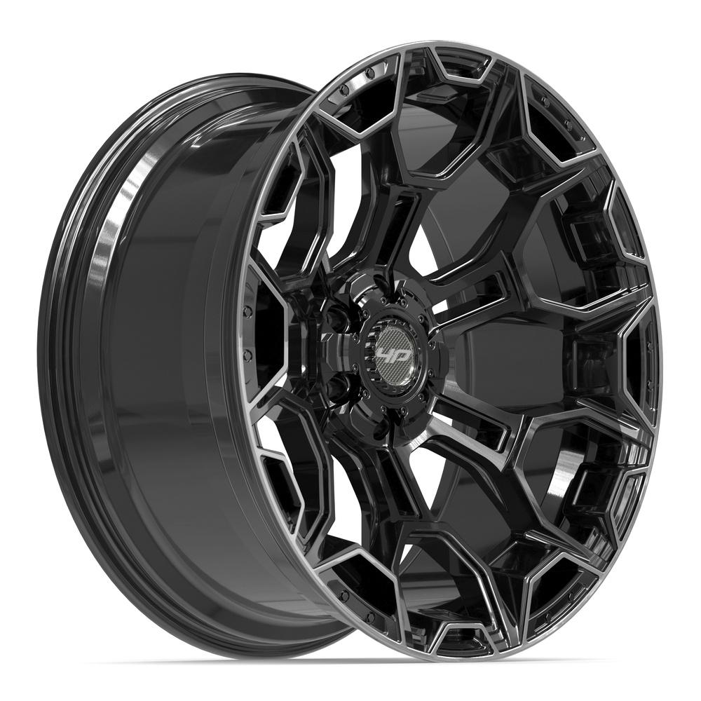 Set of 4 4Play 4P43 22x10 Gloss Black Brushed with Tinted Clear wheel, 6x135/6x139.7, -18mm offset