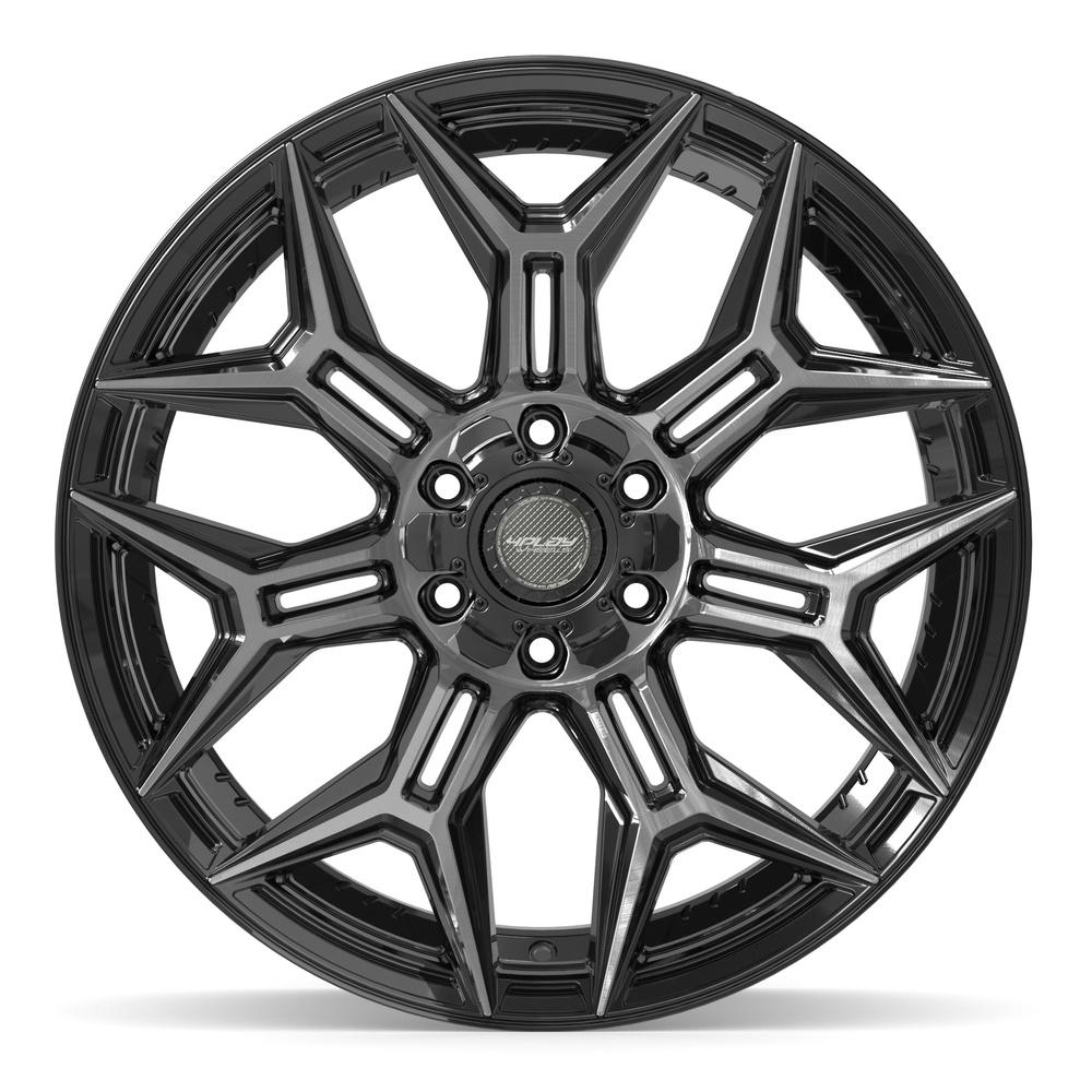 Set of 4 4Play 4P44 22x10 Gloss Black Brushed with Tinted Clear wheel, 6x135/6x139.7, -18mm offset