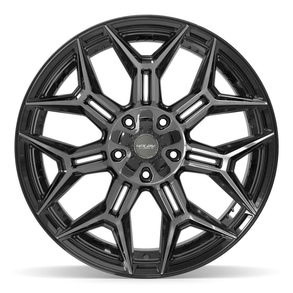 Set of 4 4Play 4P44 22x12 Gloss Black Brushed with Tinted Clear wheel, 5x127/5x139.7, -44mm offset