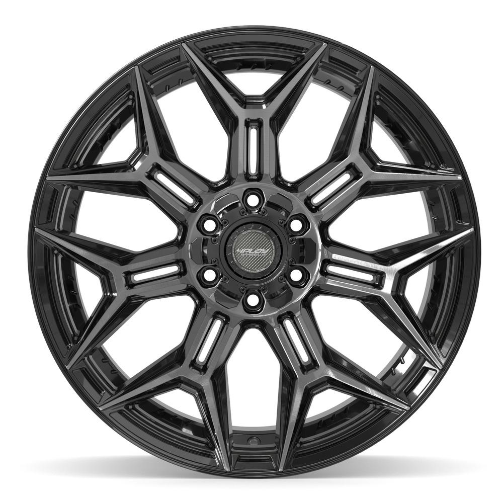 Set of 4 4Play 4P44 22x12 Gloss Black Brushed with Tinted Clear wheel, 6x135/6x139.7, -44mm offset