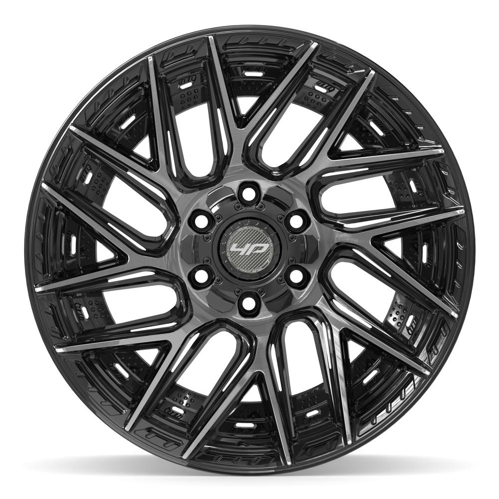 Set of 4 4Play 4P45 20x10 Gloss Black Brushed with Tinted Clear wheel, 6x135/6x139.7, -18mm offset