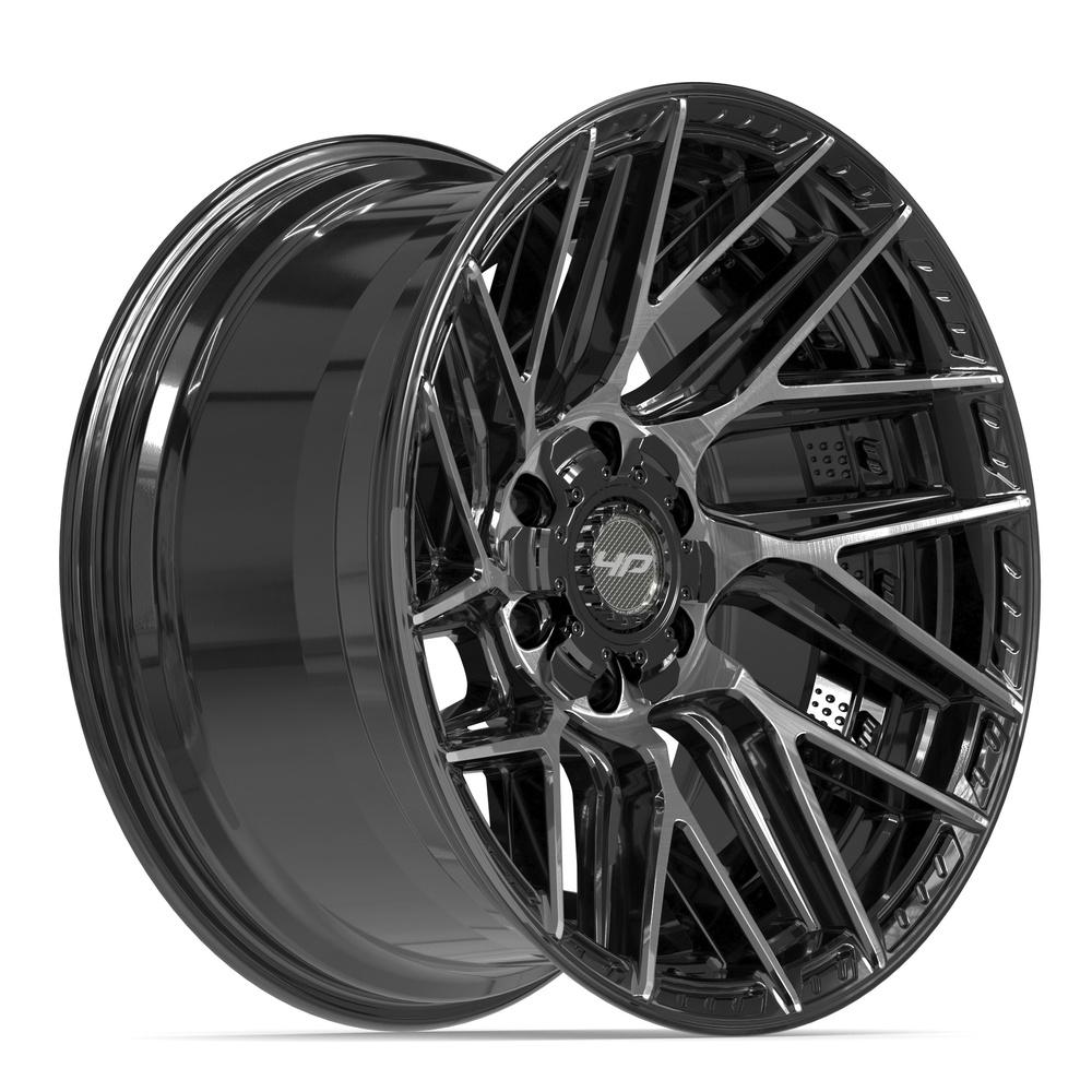 Set of 4 4Play 4P45 20x10 Gloss Black Brushed with Tinted Clear wheel, 6x135/6x139.7, -18mm offset