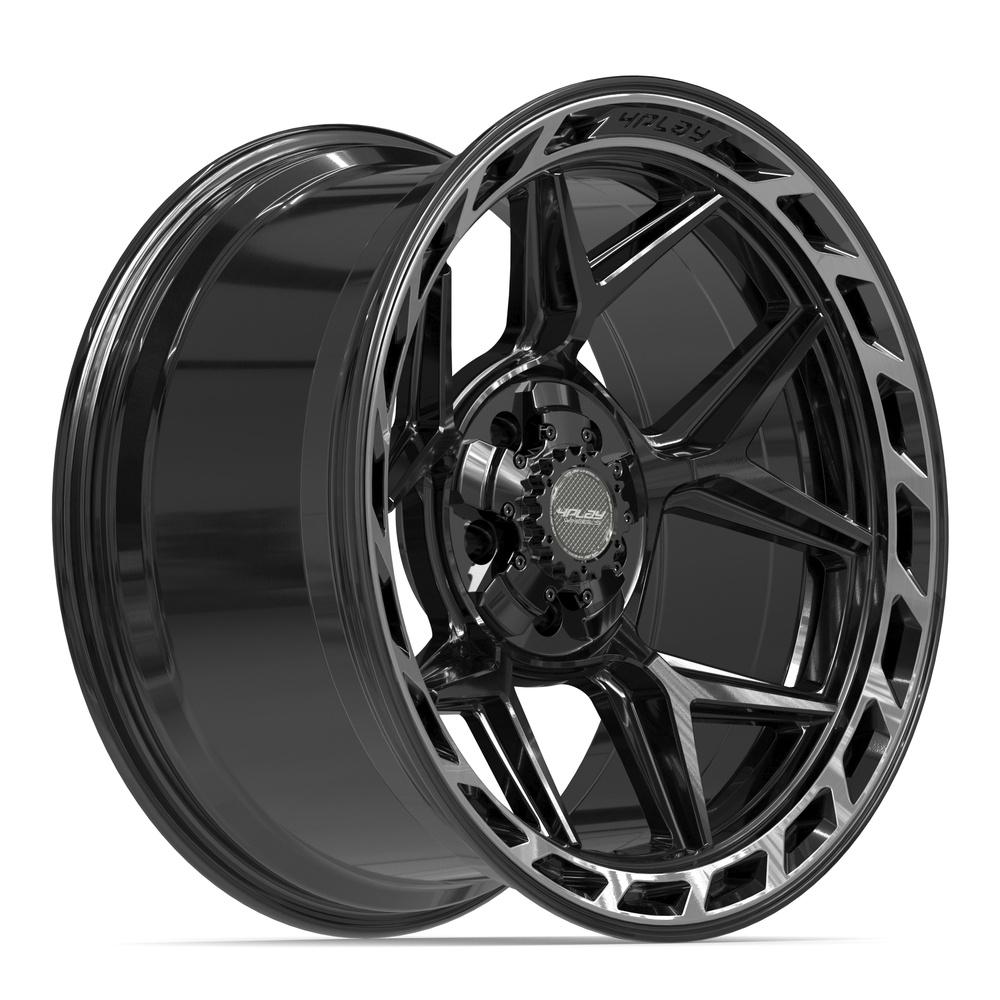 Set of 4 4Play 4P55 20x10 Gloss Black Brushed with Tinted Clear wheel, 5x127/5x139.7, -18mm offset