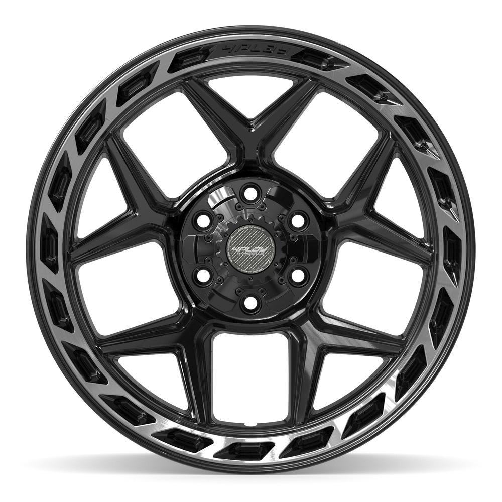 Set of 4 4Play 4P55 20x10 Gloss Black Brushed with Tinted Clear wheel, 6x135/6x139.7, -18mm offset