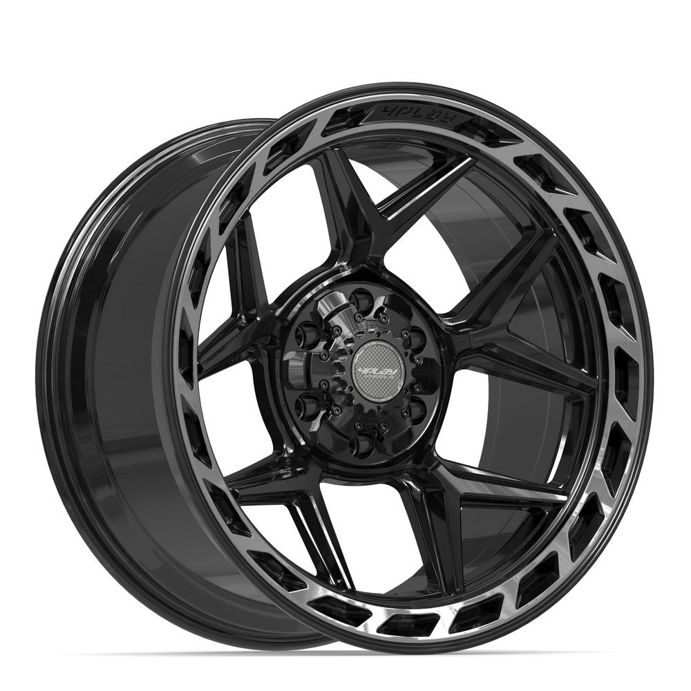 Set of 4 4Play 4P55 20x10 Gloss Black Brushed with Tinted Clear wheel, 6x135/6x139.7, -18mm offset