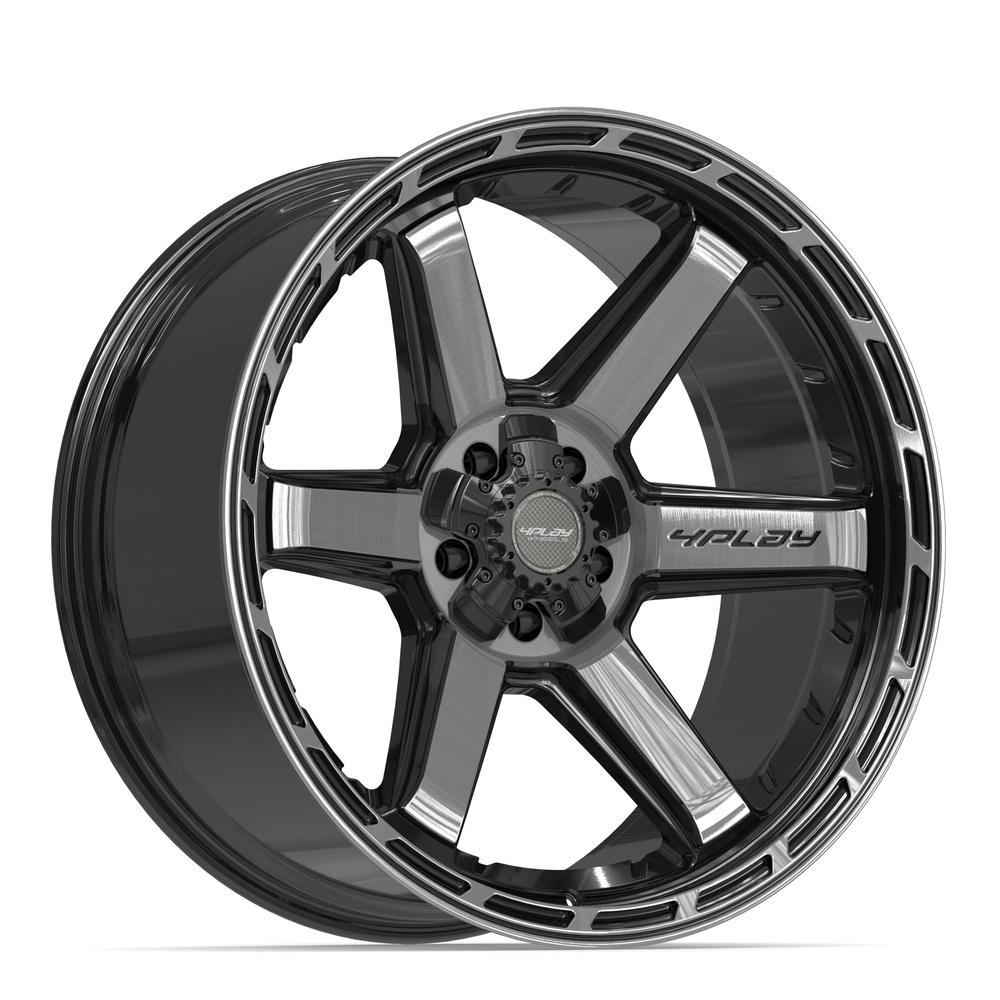 Set of 4 4Play 4P63 22x10 Gloss Black Brushed with Tinted Clear wheel, 5x127/5x139.7, -18mm offset