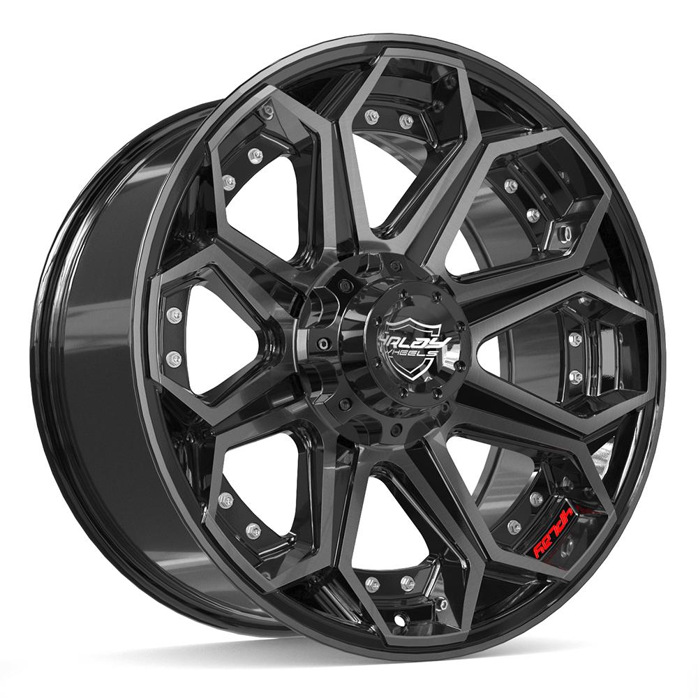 Set of 4 4Play 4P80R 20x9 Gloss Black Brushed with Tinted Clear wheel, 6x135/6x139.7, 0mm offset