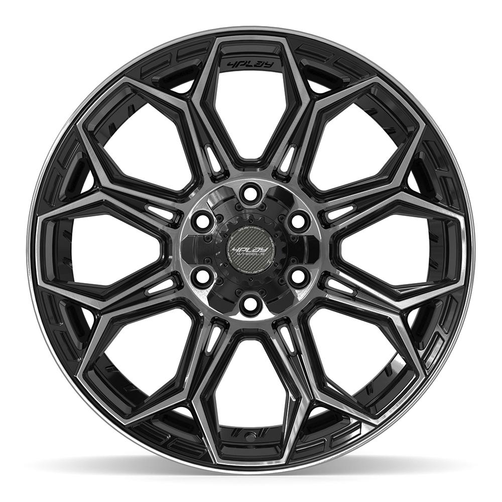 Set of 4 4Play 4P83 20x9 Gloss Black Brushed with Tinted Clear wheel, 6x135/6x139.7, 0mm offset
