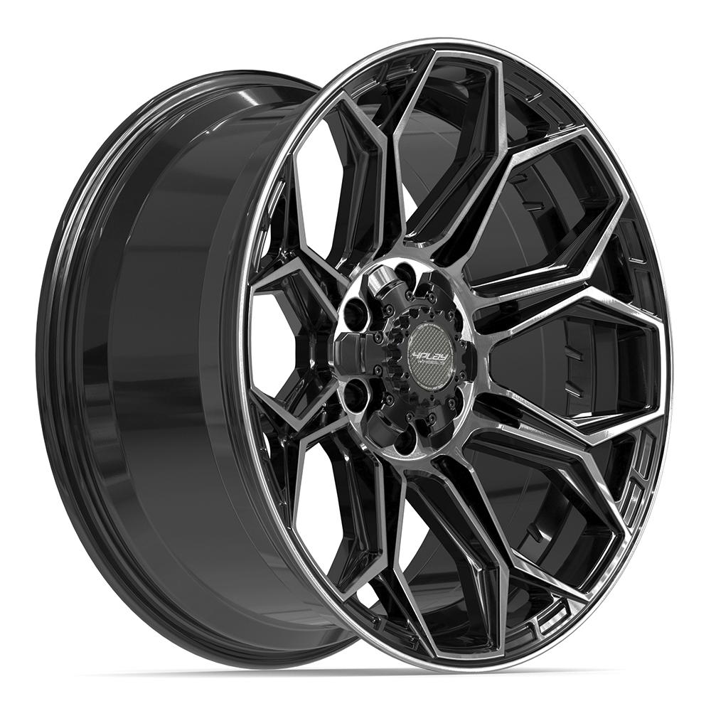 Set of 4 4Play 4P83 20x9 Gloss Black Brushed with Tinted Clear wheel, 6x135/6x139.7, 0mm offset