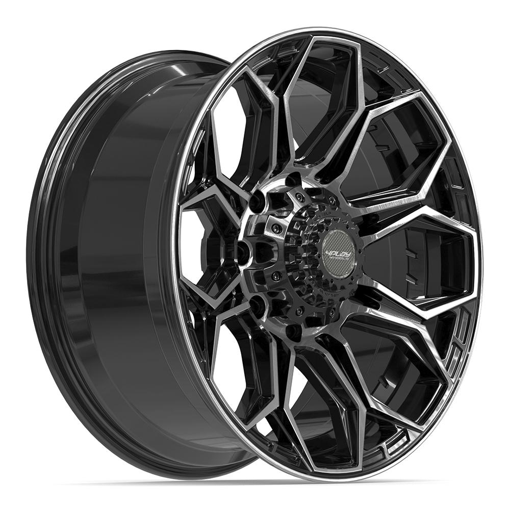 4Play 4P83 20x9 Gloss Black Brushed with Tinted Clear wheel, 8x180, 0mm offset