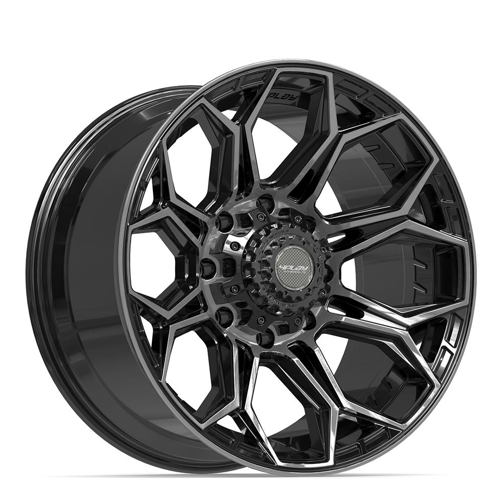 Set of 4 4Play 4P83 20x10 Gloss Black Brushed with Tinted Clear wheel, 8x180, -18mm offset