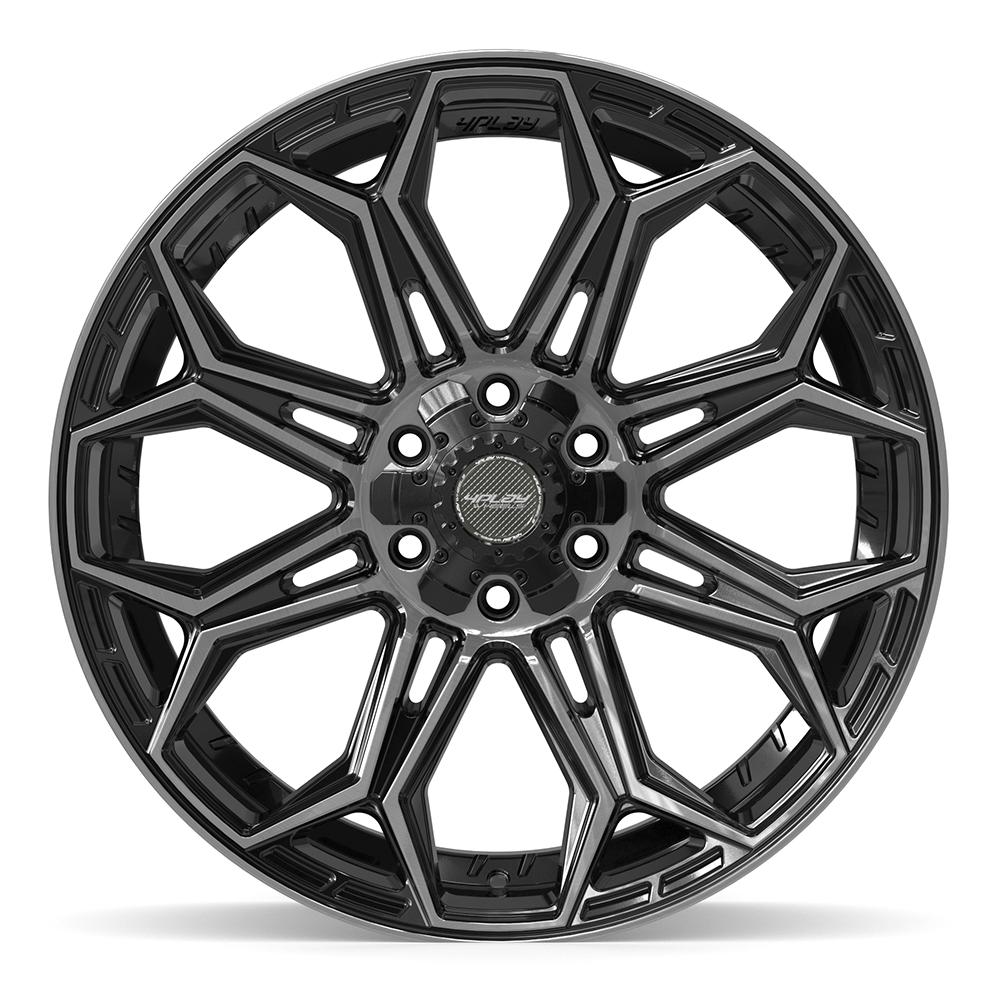 Set of 4 4Play 4P83 22x9 Gloss Black Brushed with Tinted Clear wheel, 6x135/6x139.7, +12mm offset
