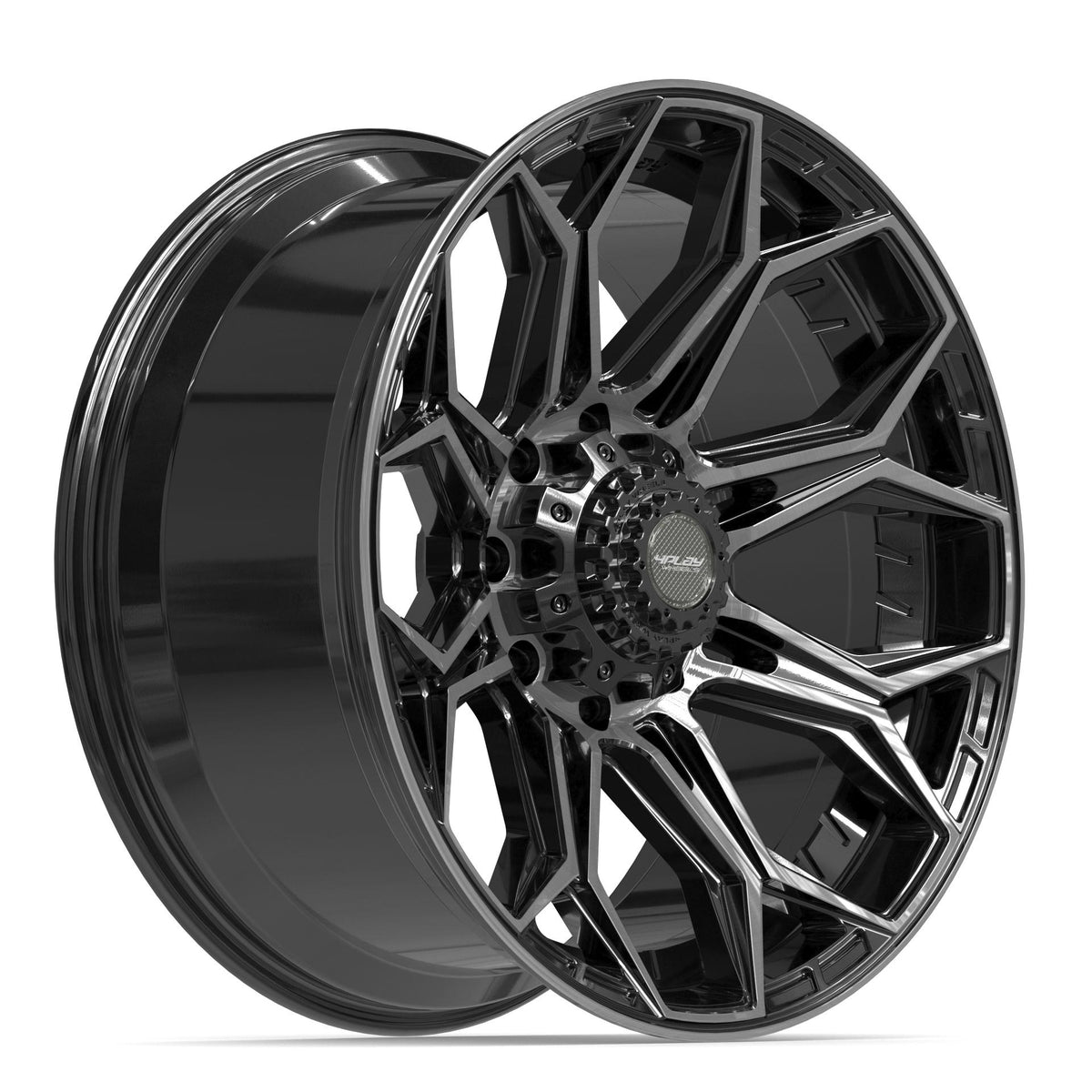 Set of 4 4Play 4P83 22x10 Gloss Black Brushed with Tinted Clear wheel, 8x170, -18mm offset