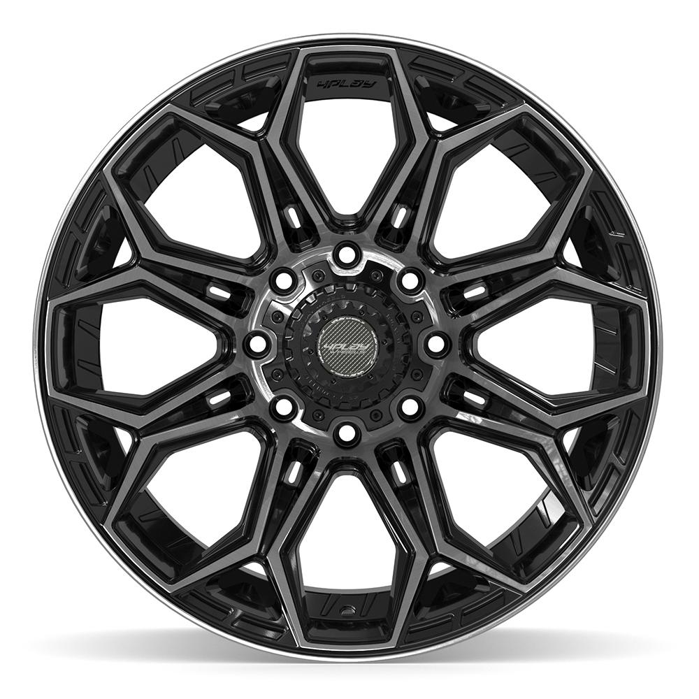4Play 4P83 22x12 Gloss Black Brushed with Tinted Clear wheel, 8x170, -44mm offset