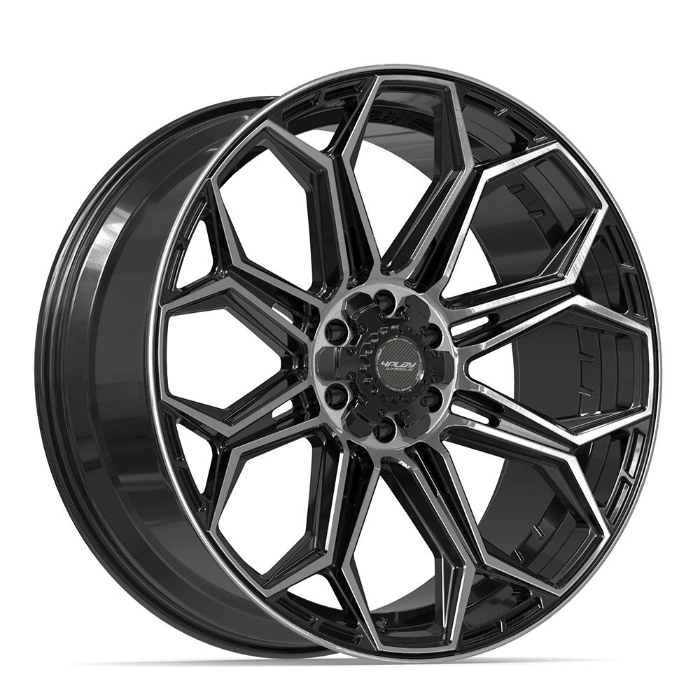 Set of 4 4Play 4P83 24x10 Gloss Black Brushed with Tinted Clear wheel, 6x135/6x139.7, +18mm offset