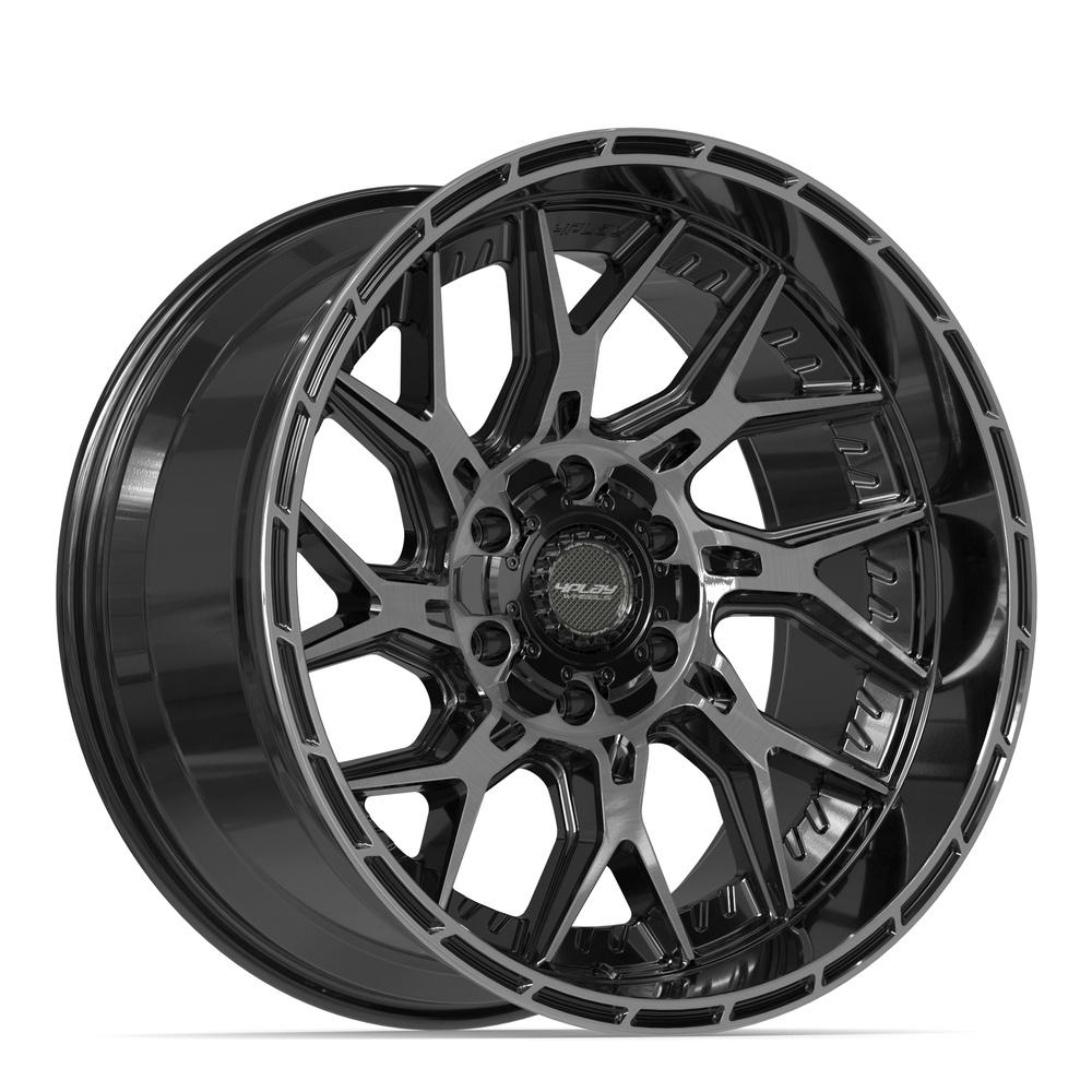 Set of 4 4Play 4PL28 20x10 Gloss Black Brushed with Tinted Clear wheel, 6x135/6x139.7, -18mm offset