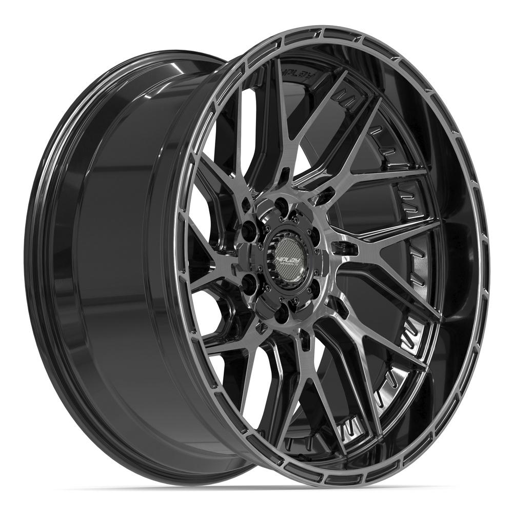 Set of 4 4Play 4PL28 22x10 Gloss Black Brushed with Tinted Clear wheel, 6x135/6x139.7, -18mm offset