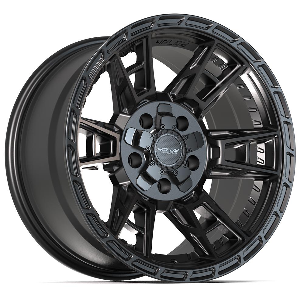 Set of 4 4Play 4PS20 17x9 Satin Black wheel, 5x127/5x139.7, -6mm offset