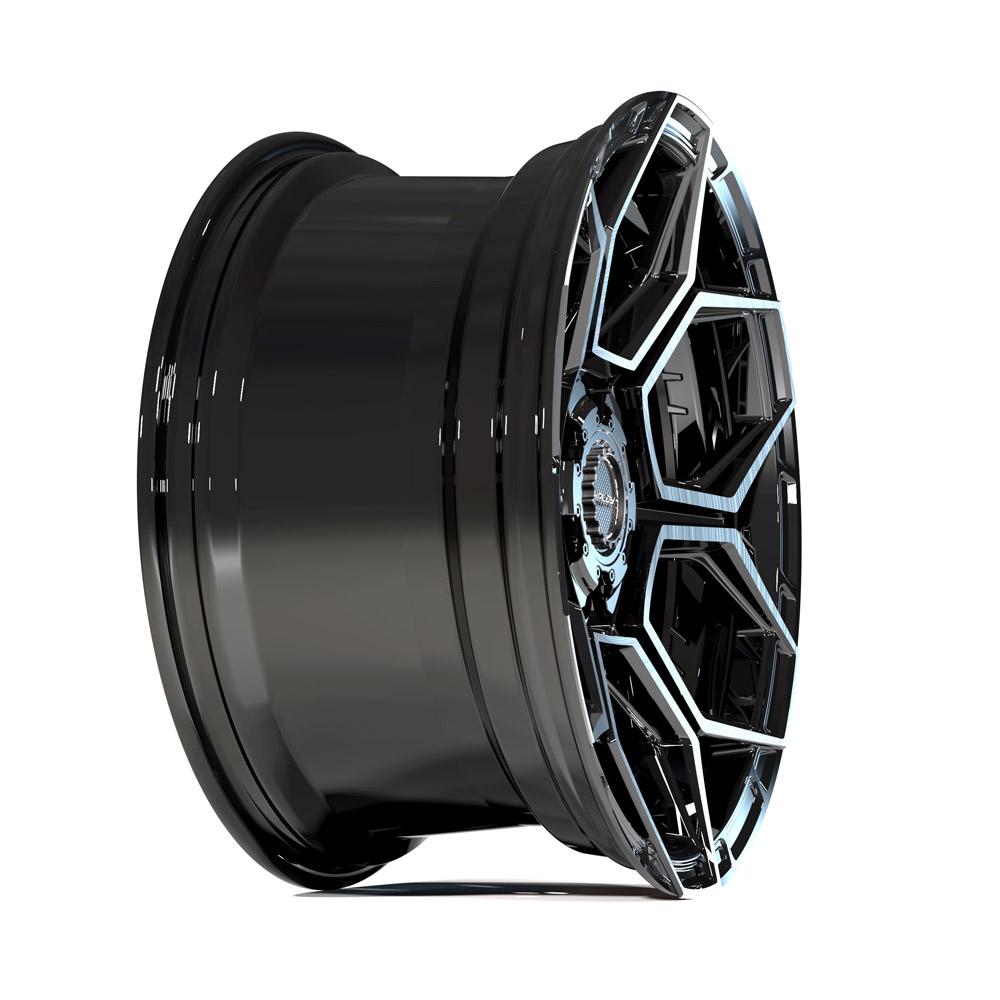 Set of 4 4Play 4PS26 18x8 Gloss Black Brushed with Tinted Clear wheel, 5x108/5x110, +38mm offset