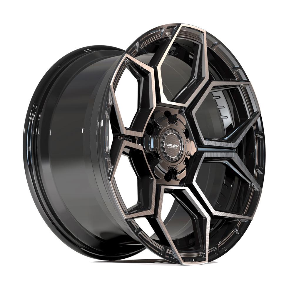 4Play 4PS26 18x8 Gloss Black Brushed with Tinted Clear wheel, 5x112/5x114.3, 38mm offset