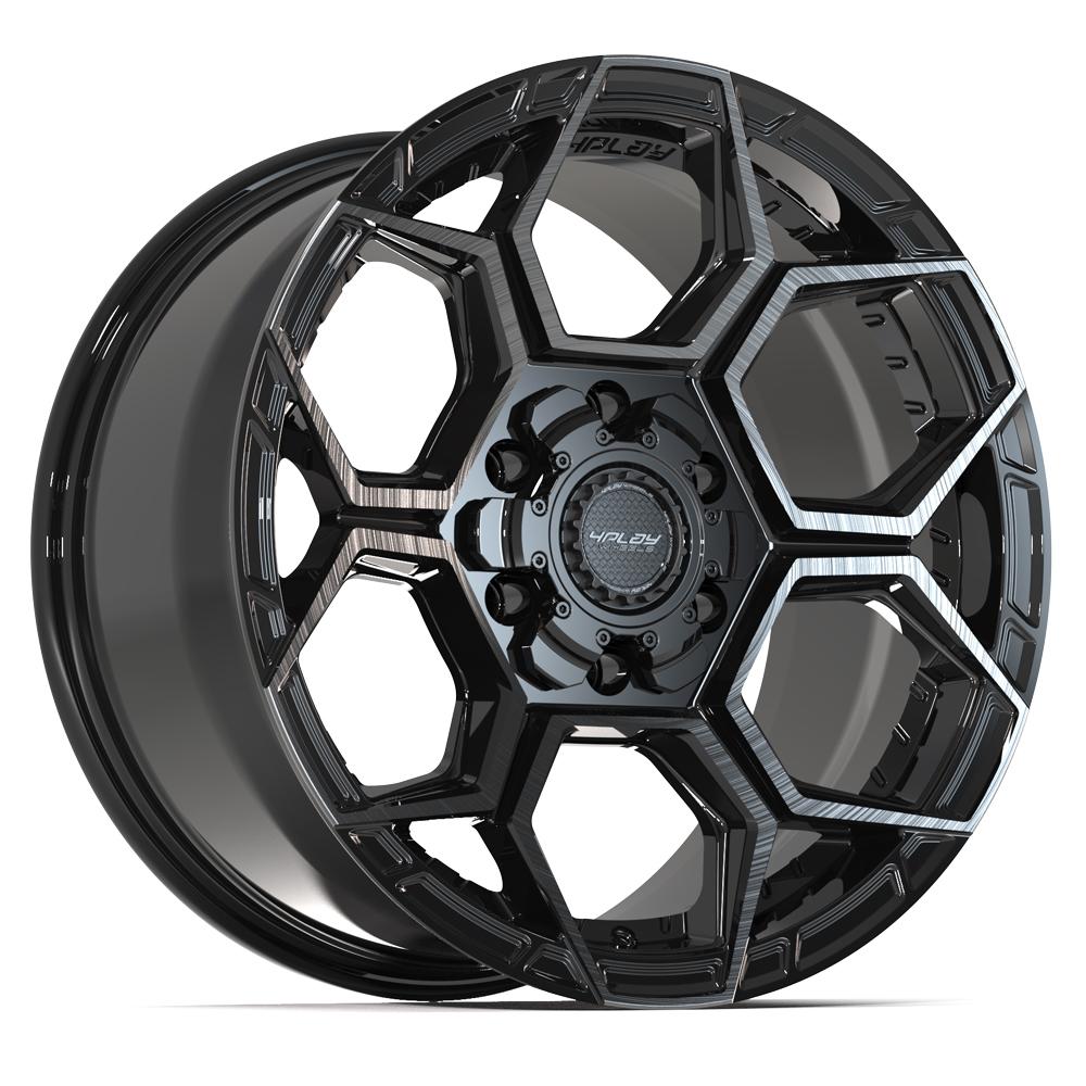 Set of 4 4Play 4PS26 18x9 Gloss Black Brushed with Tinted Clear wheel, 6x135/6x139.7, +18mm offset