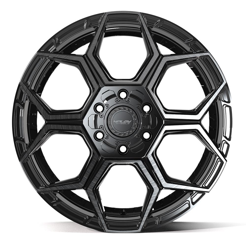 Set of 4 4Play 4PS26 20x9 Gloss Black Brushed with Tinted Clear wheel, 6x135/6x139.7, +18mm offset