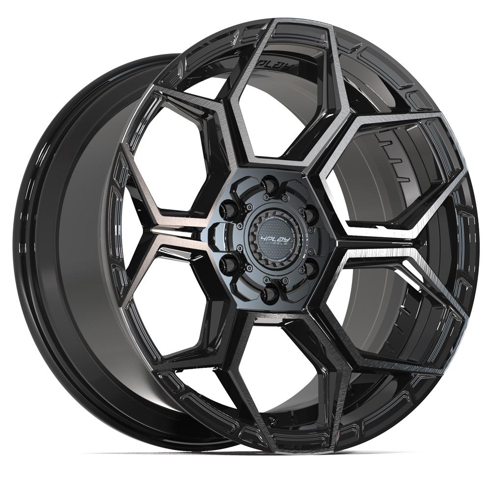 Set of 4 4Play 4PS26 20x9 Gloss Black Brushed with Tinted Clear wheel, 6x135/6x139.7, -6mm offset