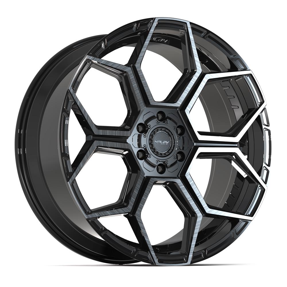 4Play 4PS26 24x10 Gloss Black Brushed with Tinted Clear wheel, 6x135/6x139.7, 24mm offset