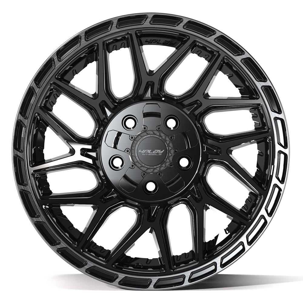 4Play 4PS28 17x9 Gloss Black Brushed with Tinted Clear wheel, 5x127/5x139.7, -6mm offset