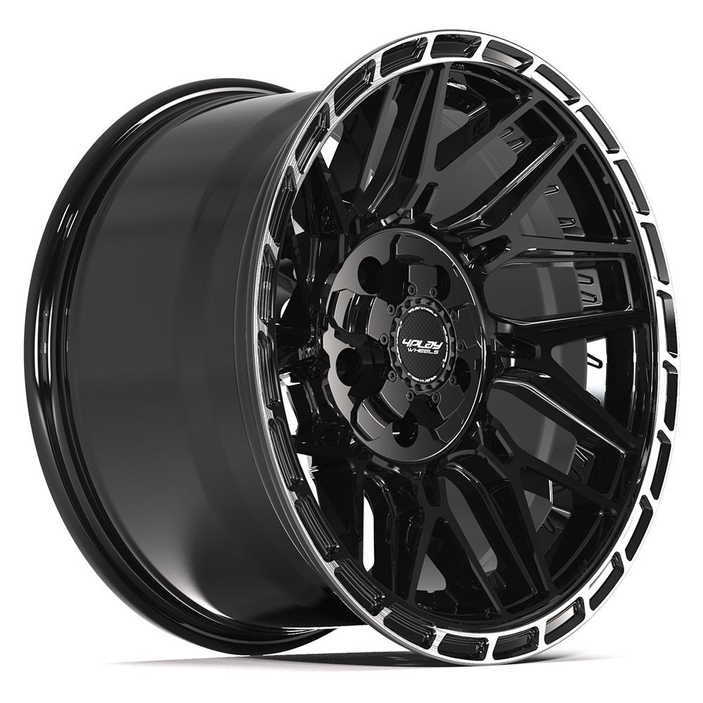 4Play 4PS28 17x9 Gloss Black Brushed with Tinted Clear wheel, 5x127/5x139.7, -6mm offset