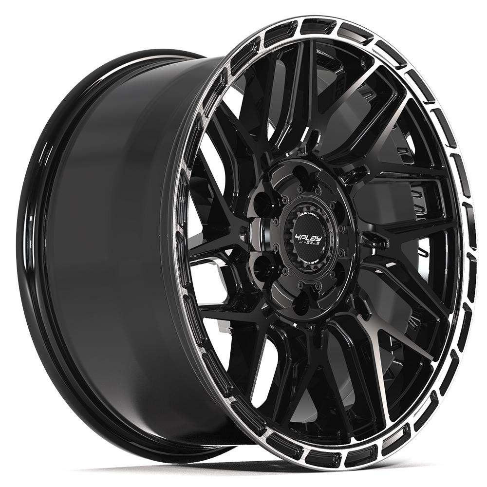 Set of 4 4Play 4PS28 18x9 Gloss Black Brushed with Tinted Clear wheel, 6x135/6x139.7, +18mm offset