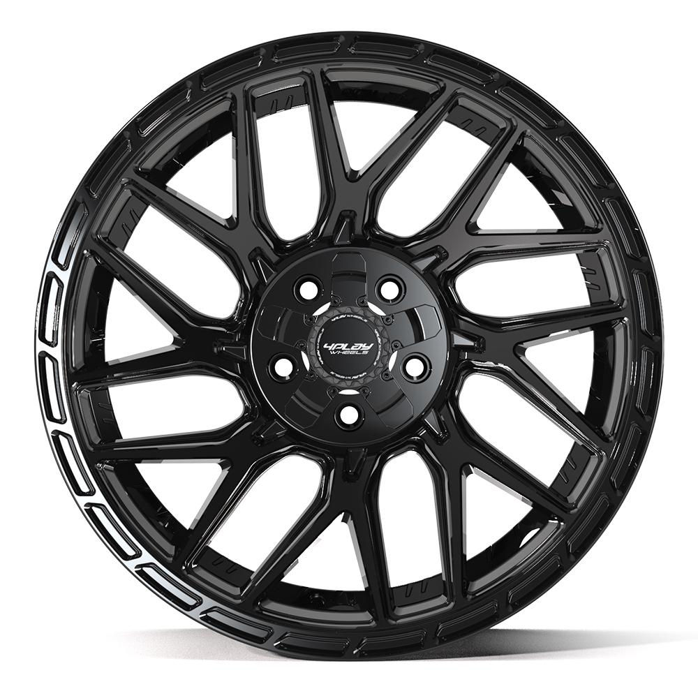 Set of 4 4Play 4PS28 20x9 Gloss Black Brushed with Tinted Clear wheel, 5x127/5x139.7, -6mm offset