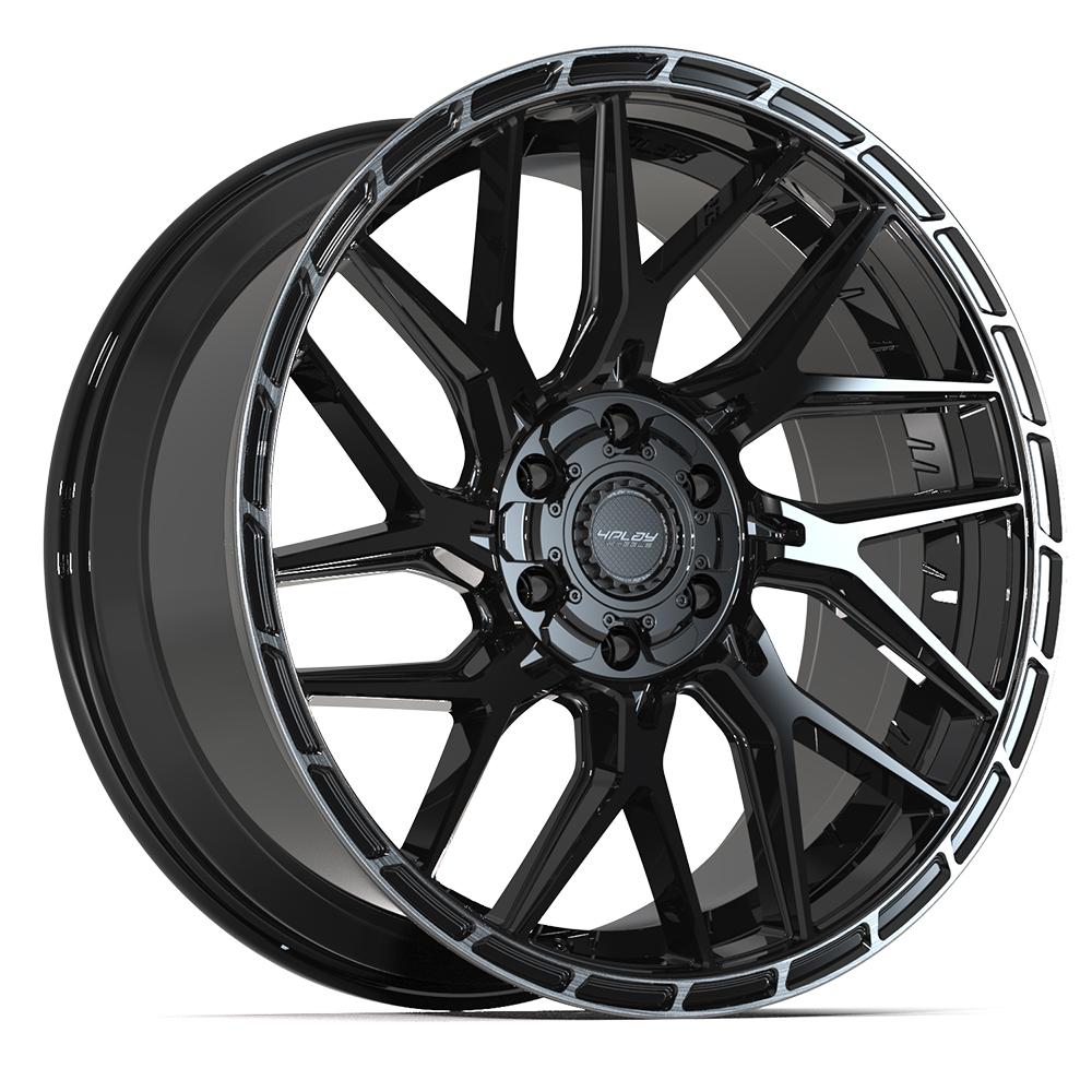 Set of 4 4Play 4PS28 22x10 Gloss Black Brushed with Tinted Clear wheel, 6x135/6x139.7, 0mm offset