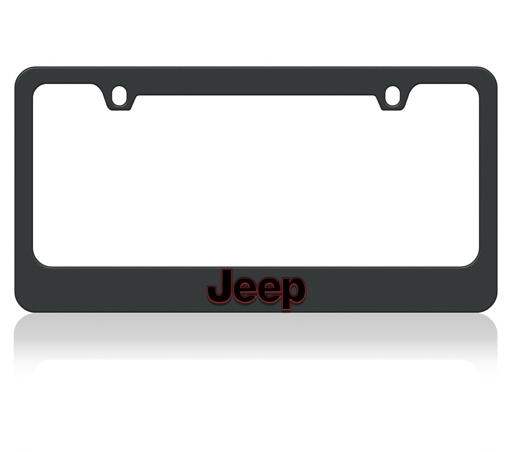 Jeep Red outline Black License Plate Frame