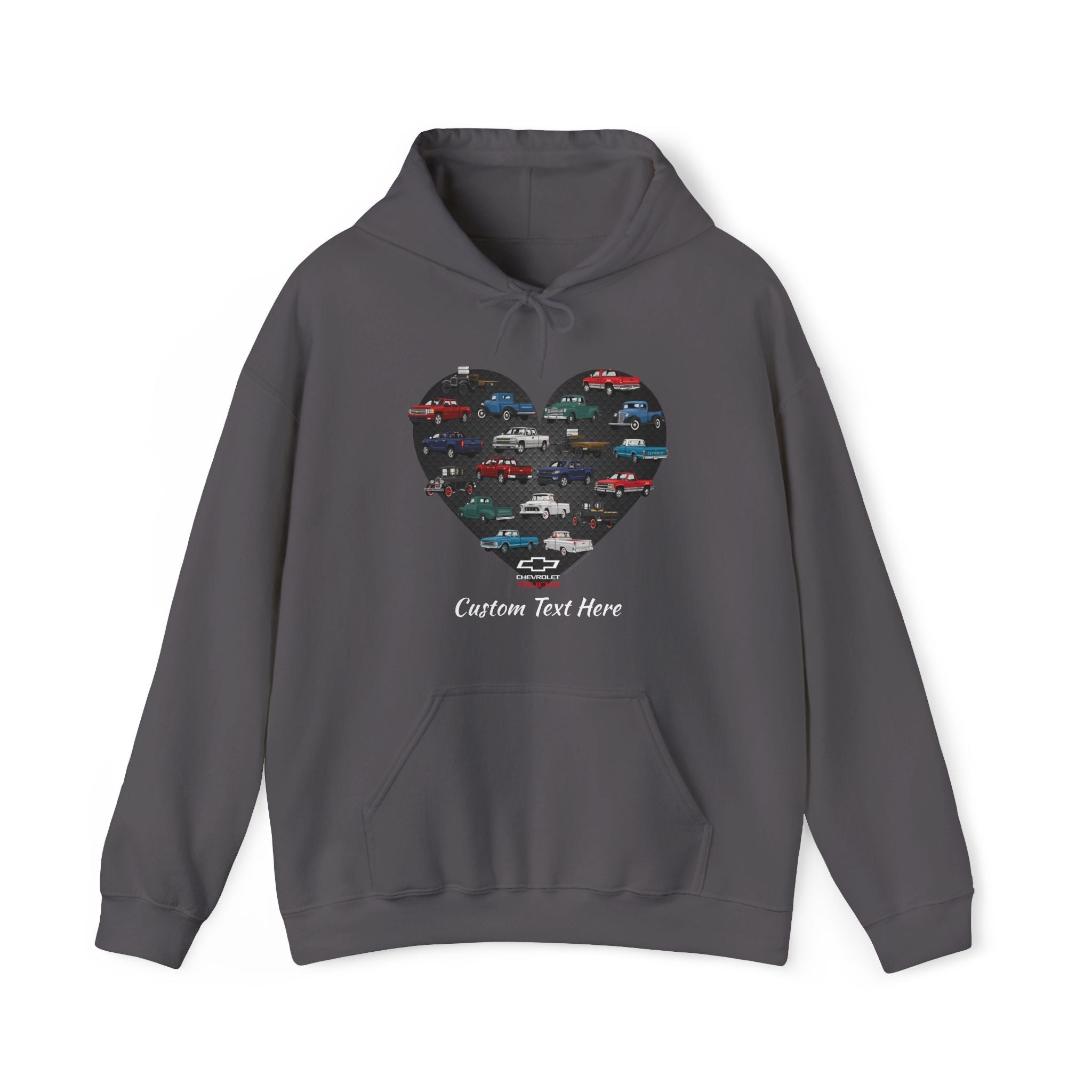 Personalized Unisex Chevy Trucks Heart Pullover Hoodie