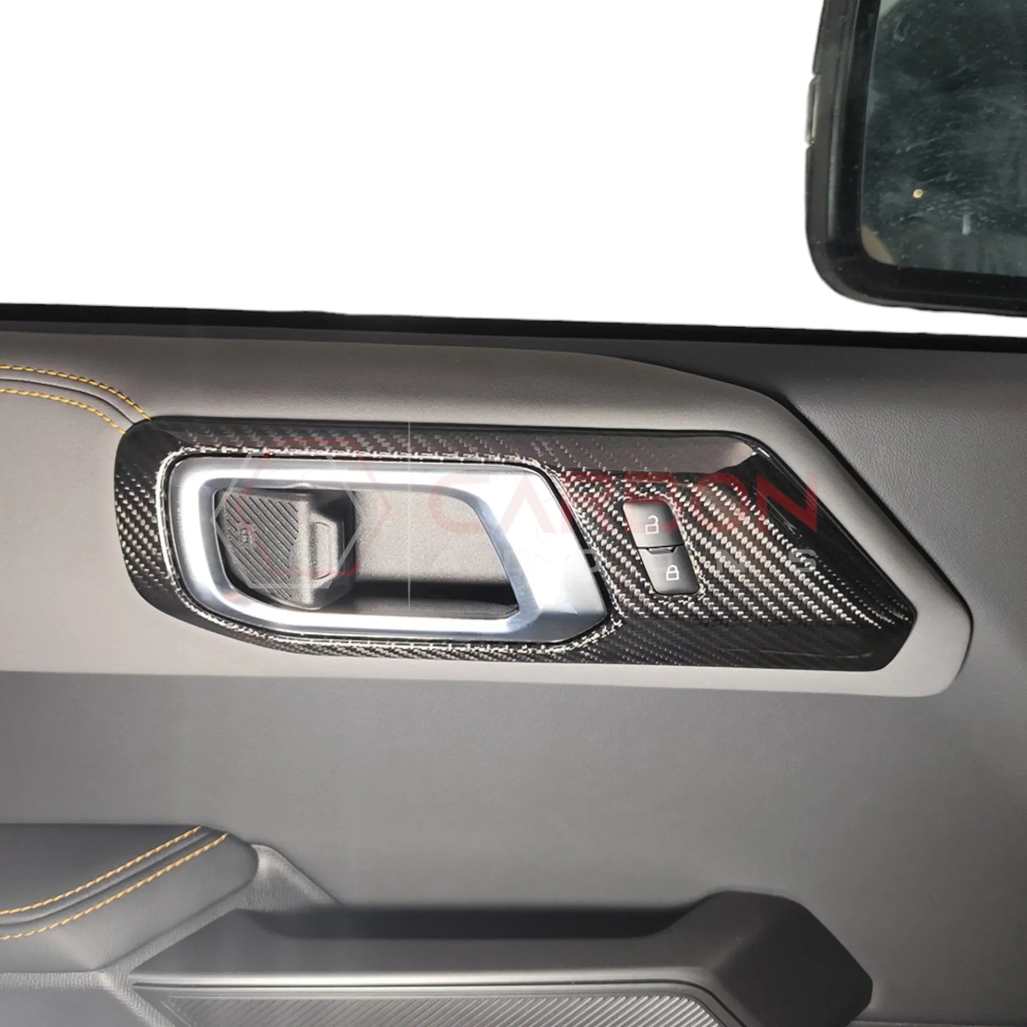 Real Carbon Fiber Interior Door Handle Trim Covers For 2021+ Ford Bronco