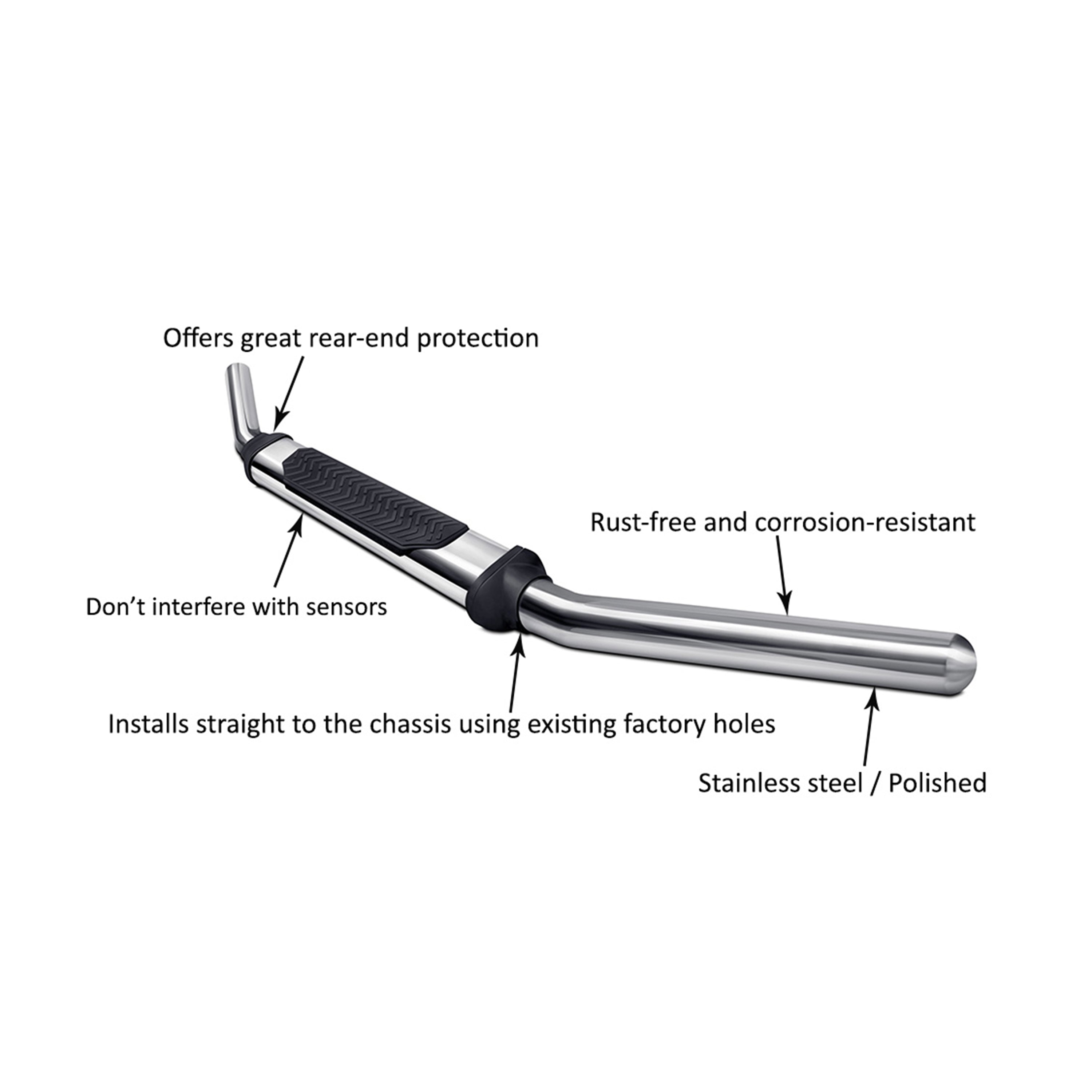 2015-2023 Suburban Rear Bumper Guard Single Tube With Pad | Black Horse Off Road - Image 3