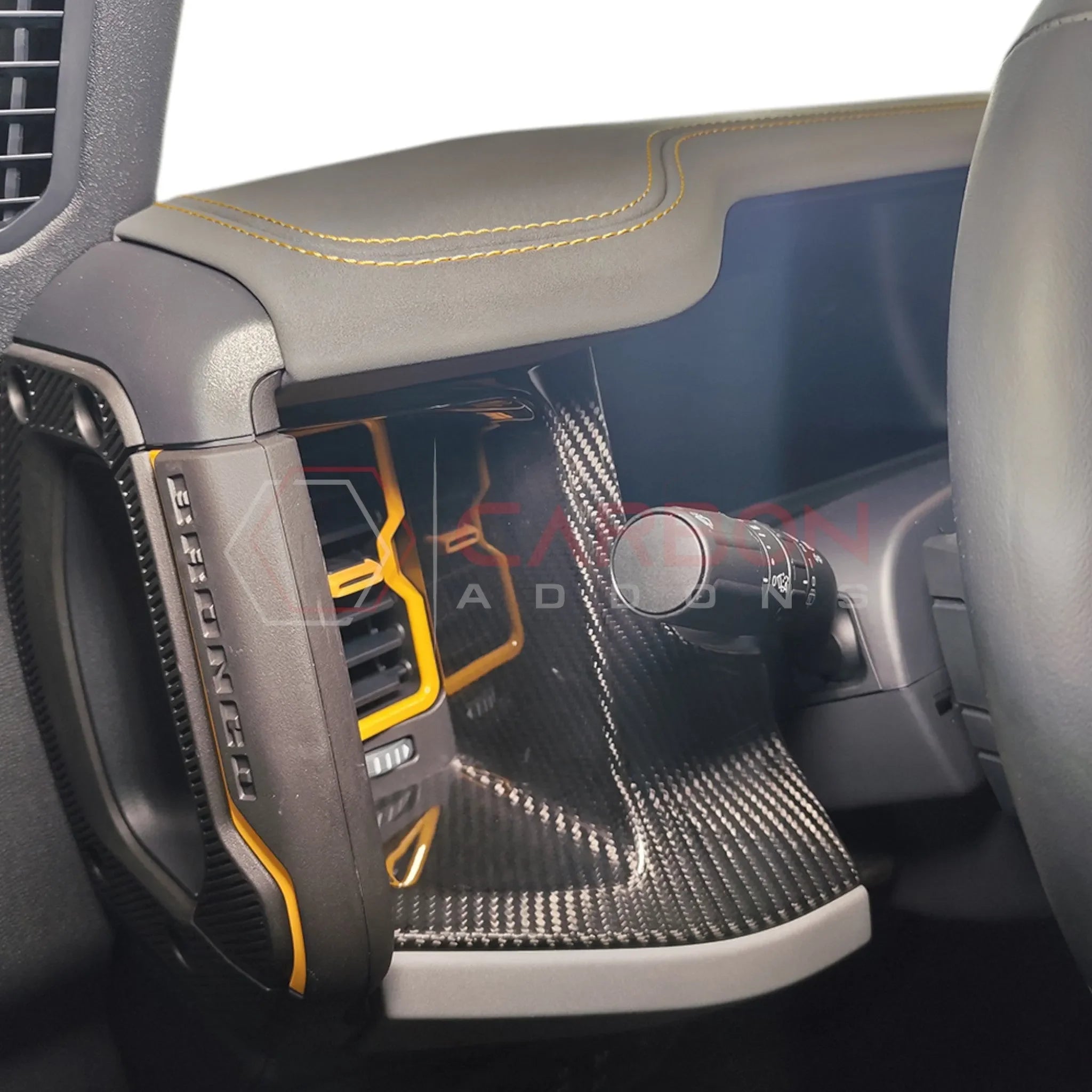 Real Carbon Fiber Left Driver Side Dash AC Vent Trim Cover For 2021+ Ford Bronco