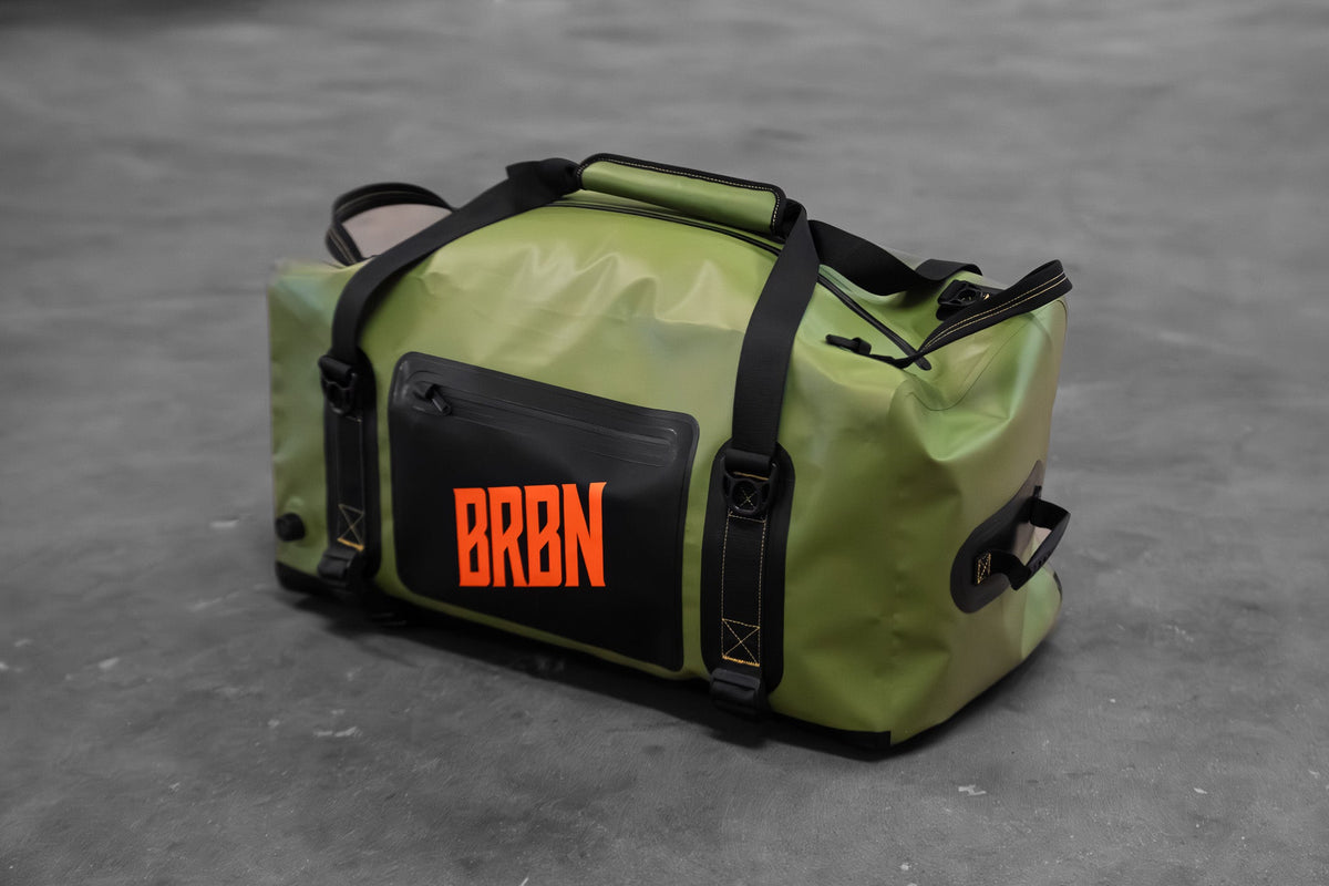 BRBN 70L Hybrid Waterproof Dry Bag, Duffel to Backpack - Green