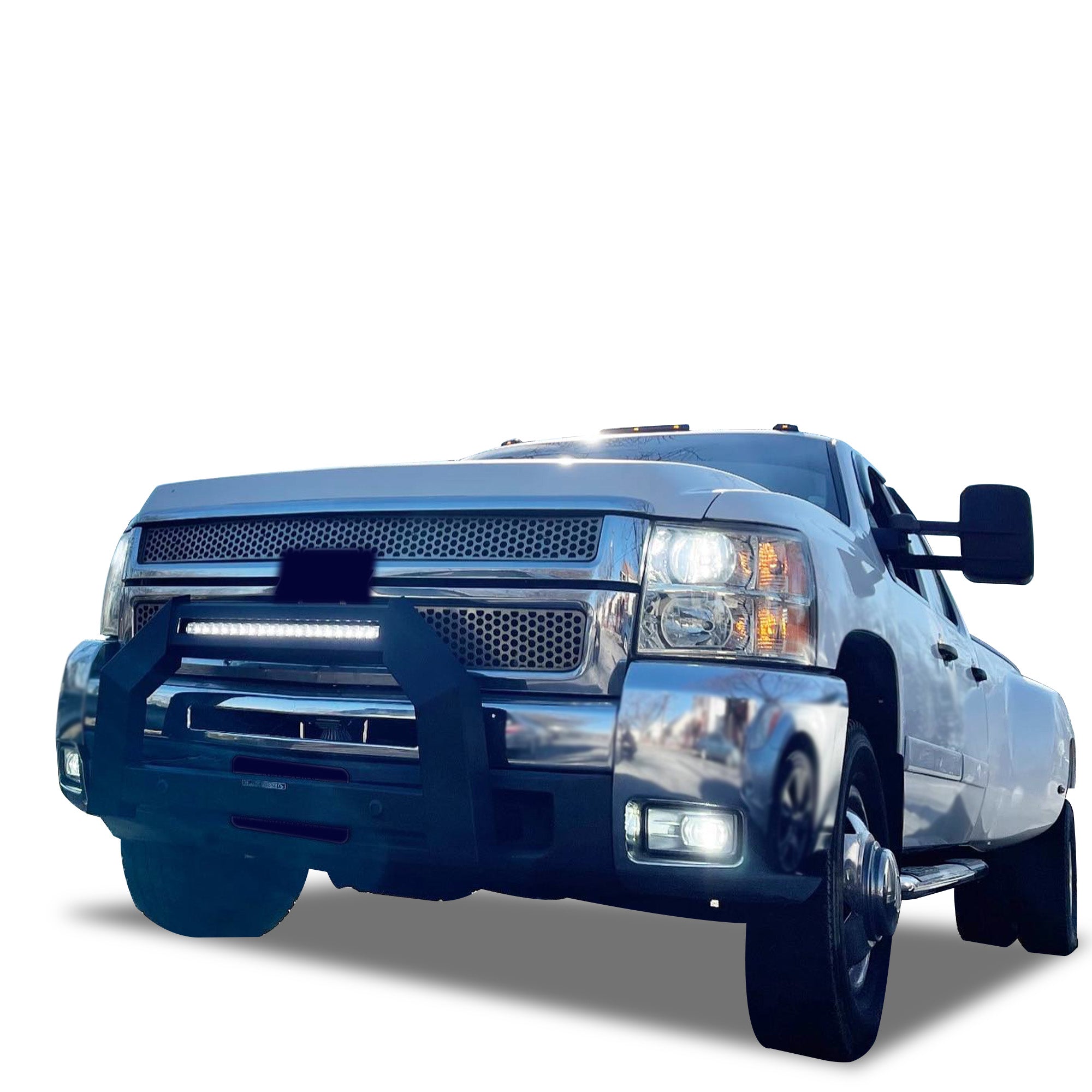 2020-2026 Sierra 2500 Hd Armour Bull Bar Includes 1 20in LED Light Bar | Black Horse Off Road - Image 1